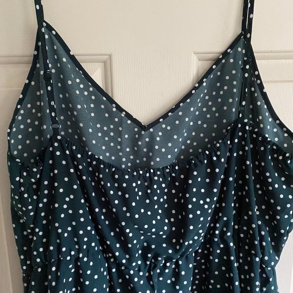 SHEIN VCAY 3X Plus Green Polka Dot Slip Dress - Picture 5 of 5